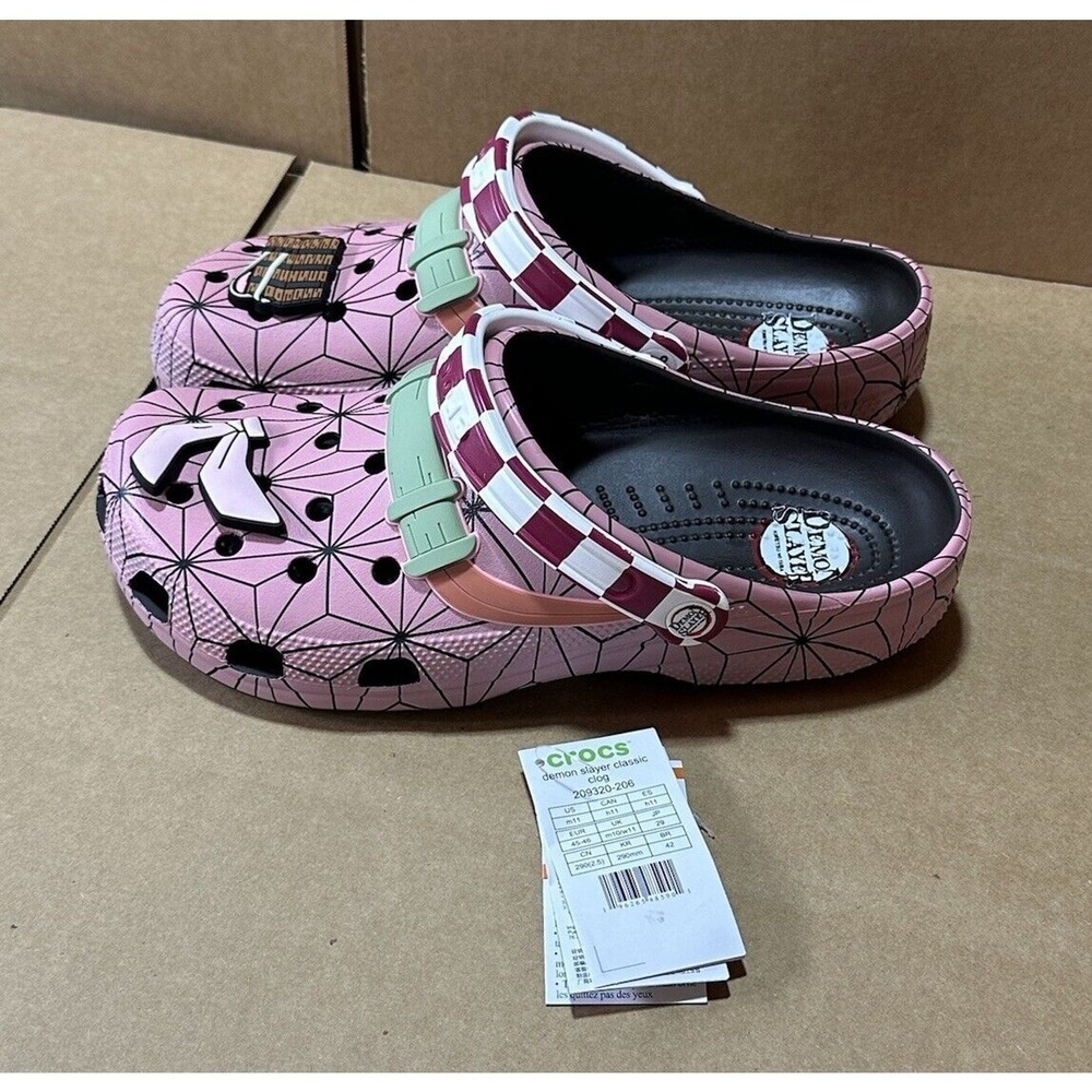 Crocs Demon Slayer Nezuko Classic Clogs Pink Men's Sz 11 US (209320-206)